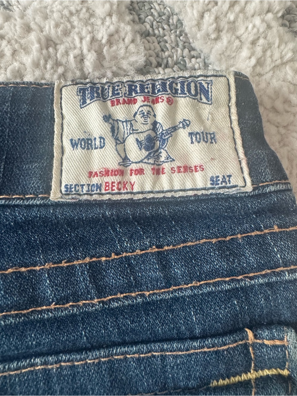 True Religion Becky Low Rise Cutoff Denim Shorts Size 25 Vintage Y2K - Picture 3 of 6